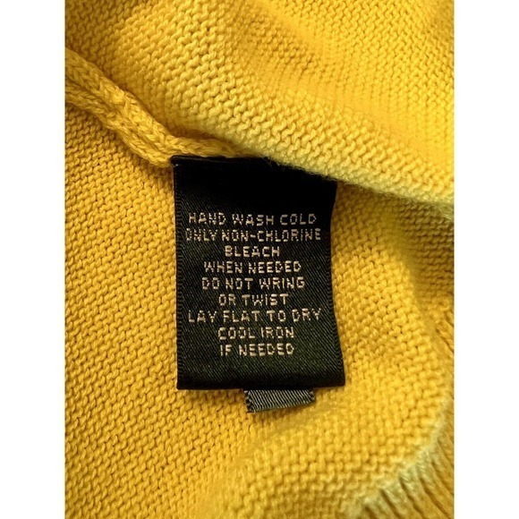 Ralph Lauren LRL Vintage Yellow White Sweater Women’s Size Large Mock Preppy EUC - Picture 10 of 11